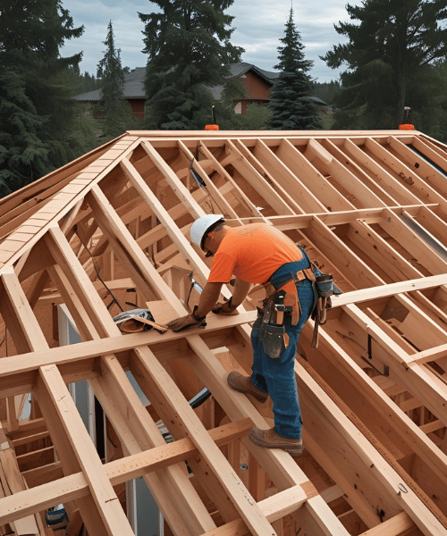 Man getting roof ready
