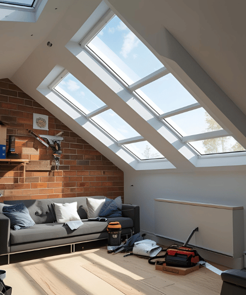 Skylights on a house